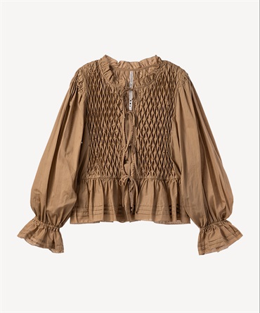 スモッキングブラウス(camel-36)