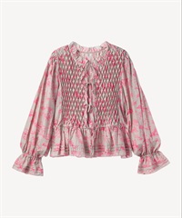 トワル ド ジュイ プリントスモッキングブラウス(light gray-36)