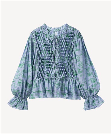 トワル ド ジュイ プリントスモッキングブラウス(saxe-36)