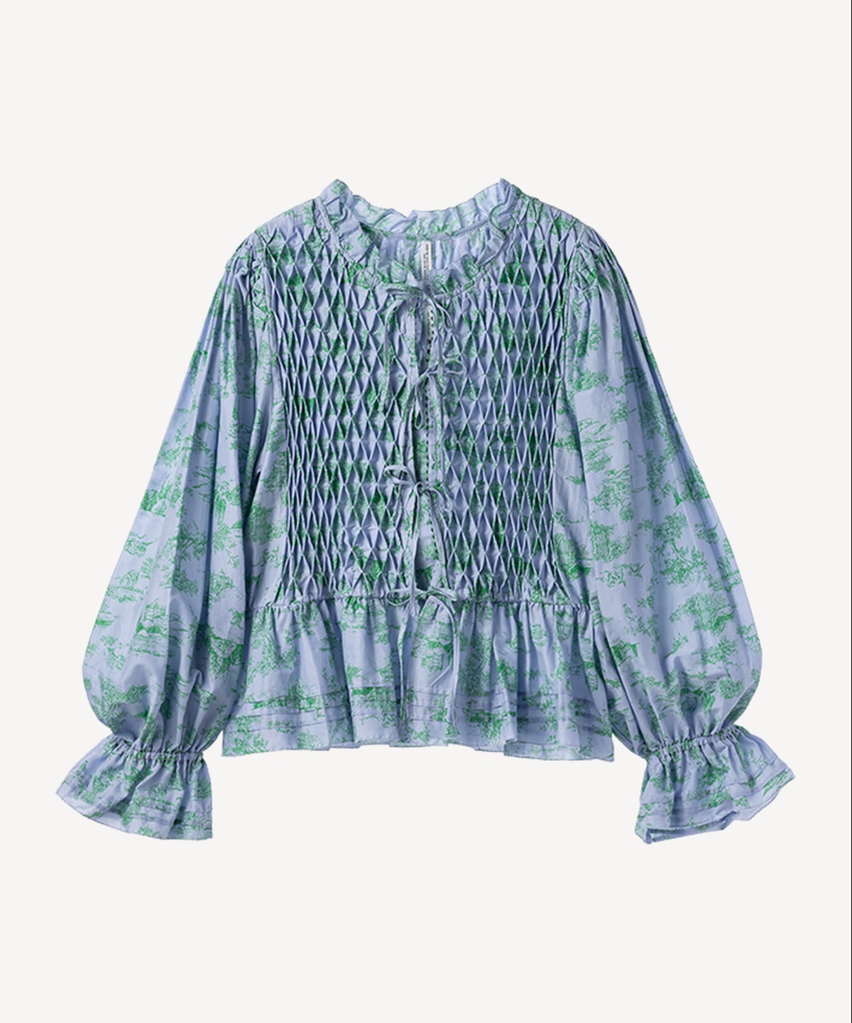 トワル ド ジュイ プリントスモッキングブラウス(saxe-36)