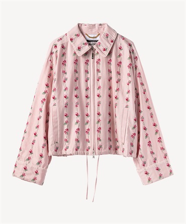 スミレ刺繍プリントジャケット(pink-36)