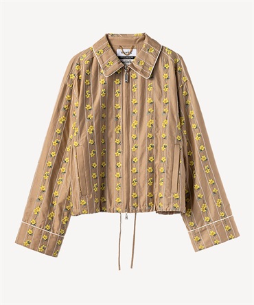 スミレ刺繍プリントジャケット