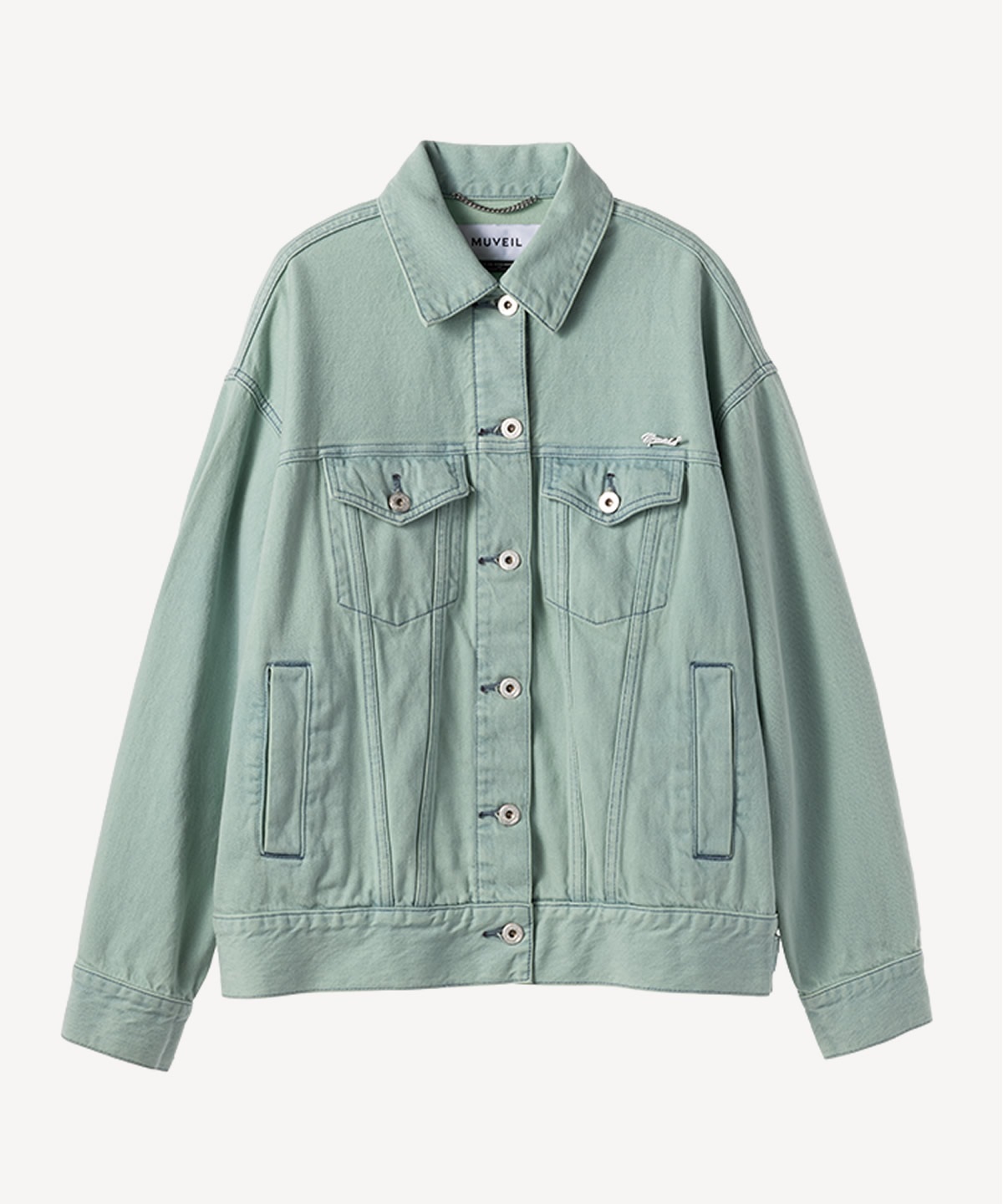 カラーデニムジャケット(mint green-36)