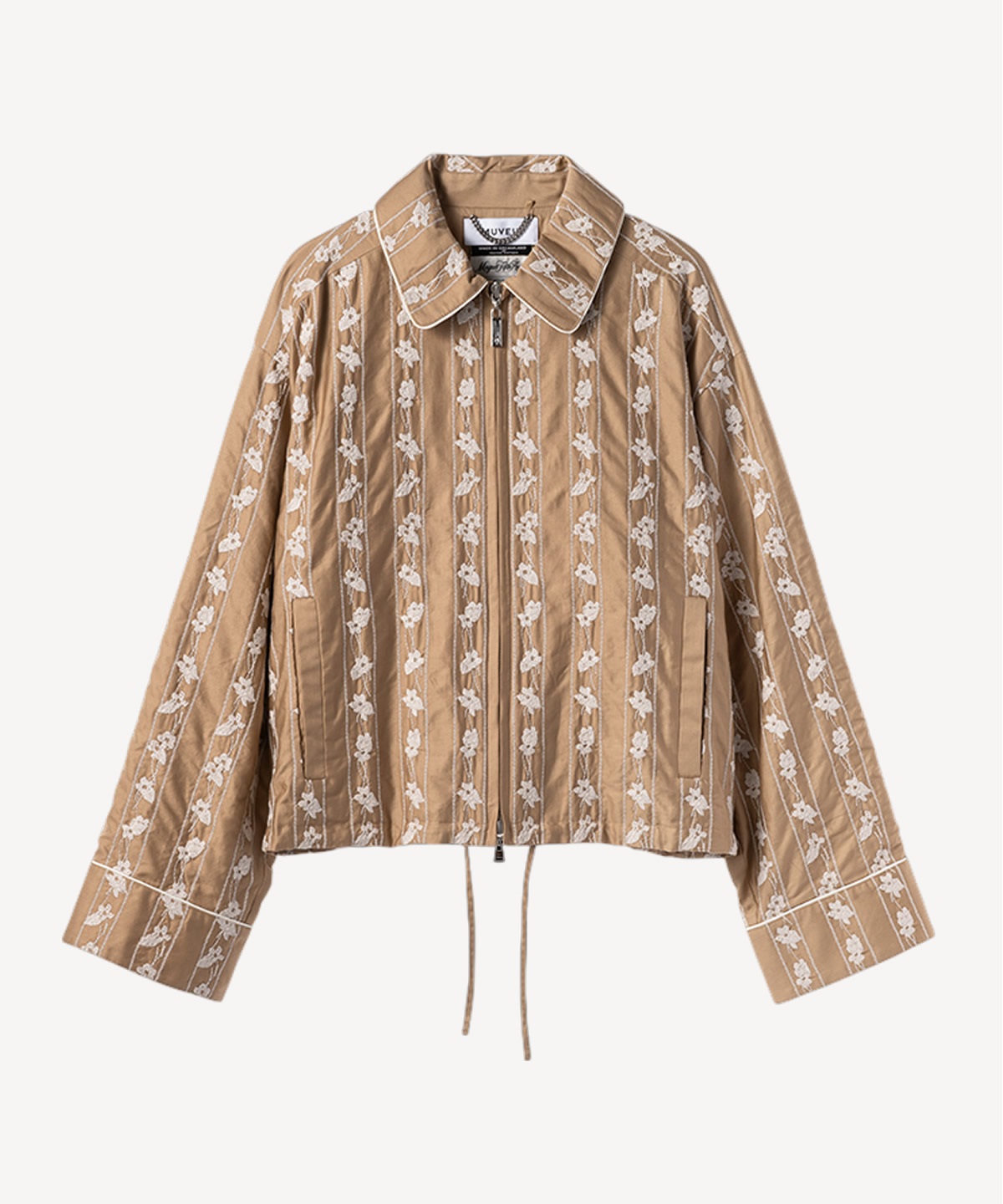 スミレ刺繍ジャケット(camel-36)