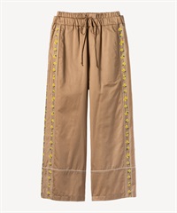 スミレ刺繍プリントパンツ(camel-36)
