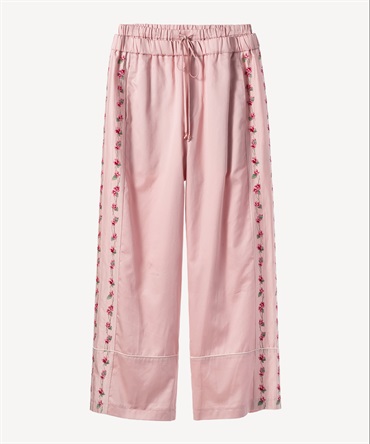 スミレ刺繍プリントパンツ(pink-36)