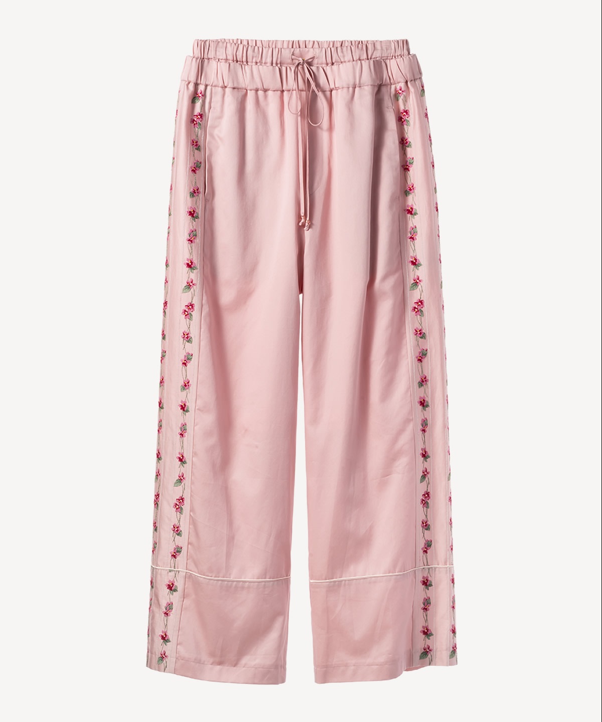 スミレ刺繍プリントパンツ(pink-36)