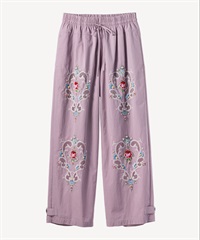 ビーズフラワー刺繍パンツ(lilac-34)