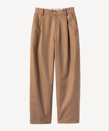 ビジュー付きチノパンツ(camel-36)