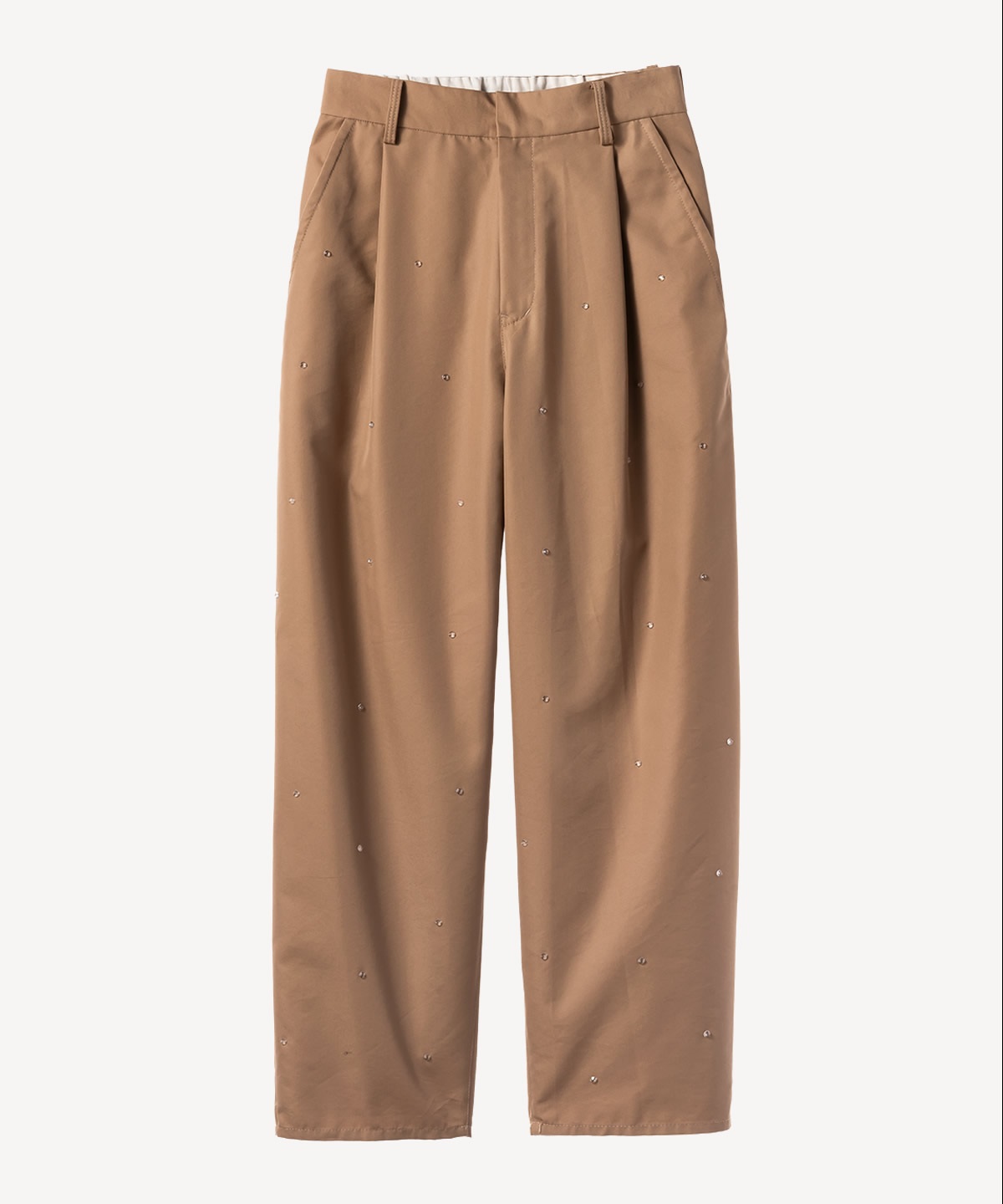 ビジュー付きチノパンツ(camel-36)