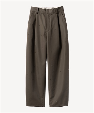 ビジュー付きチノパンツ(khaki-36)