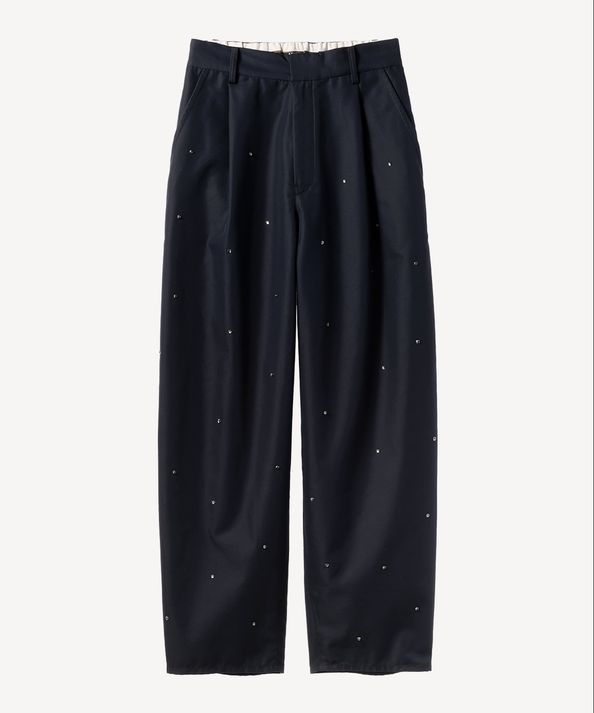 ビジュー付きチノパンツ(navy-36)