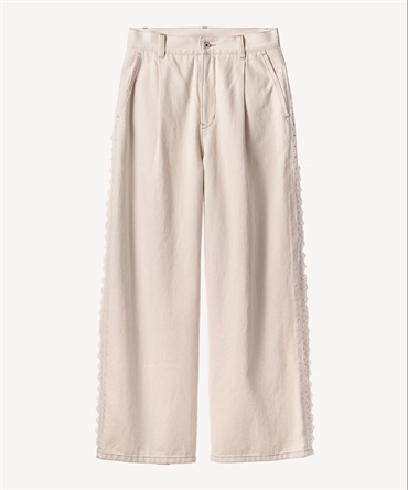 サイドレースデニムパンツ(ecru-34)