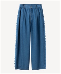 サイドレースデニムパンツ(blue-34)