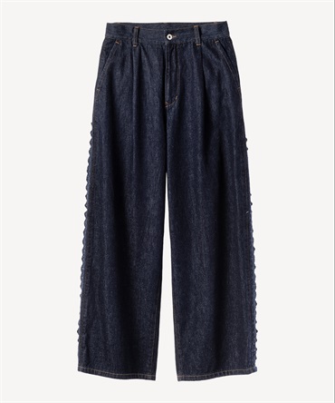 サイドレースデニムパンツ(indigo-34)