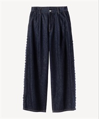 サイドレースデニムパンツ(indigo-34)