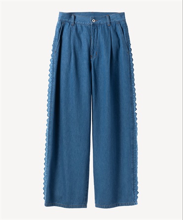 サイドレースデニムパンツ