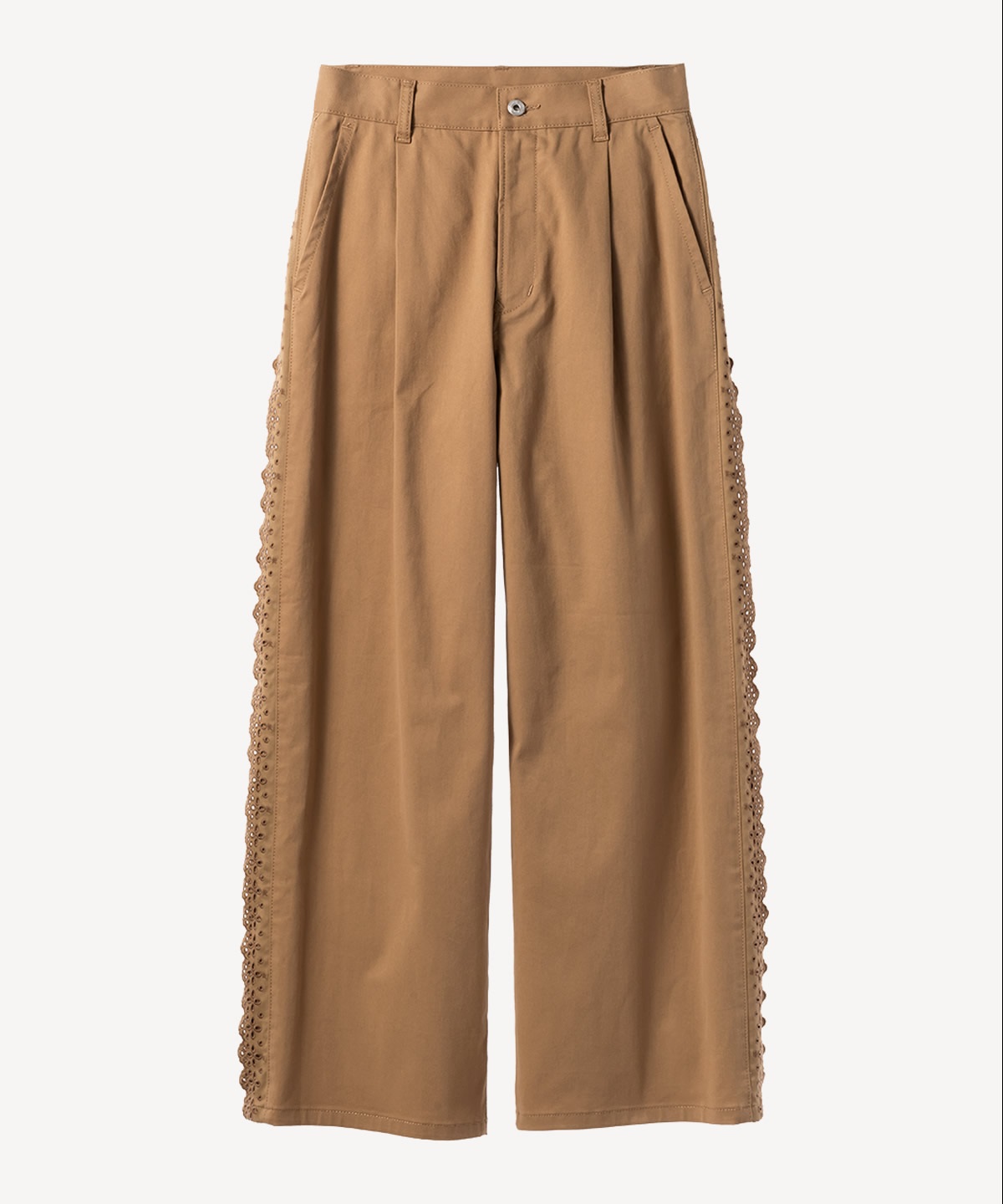 サイドレースチノパンツ(camel-34)