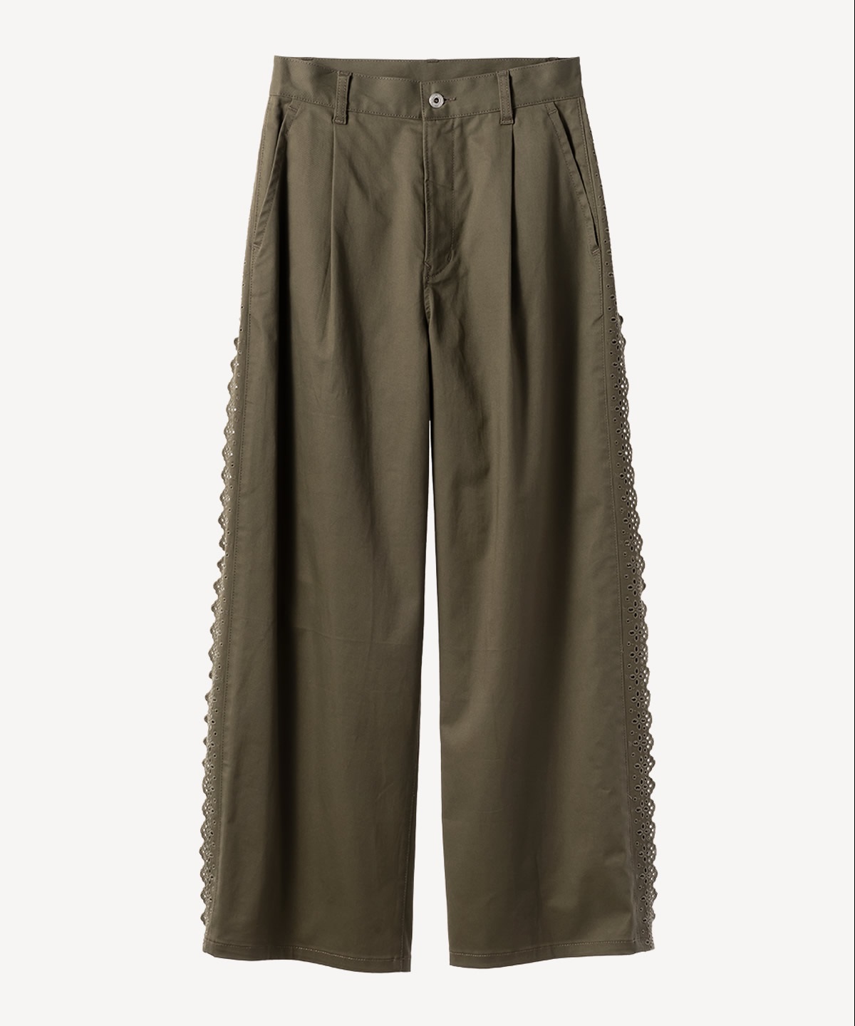 サイドレースチノパンツ(khaki-34)