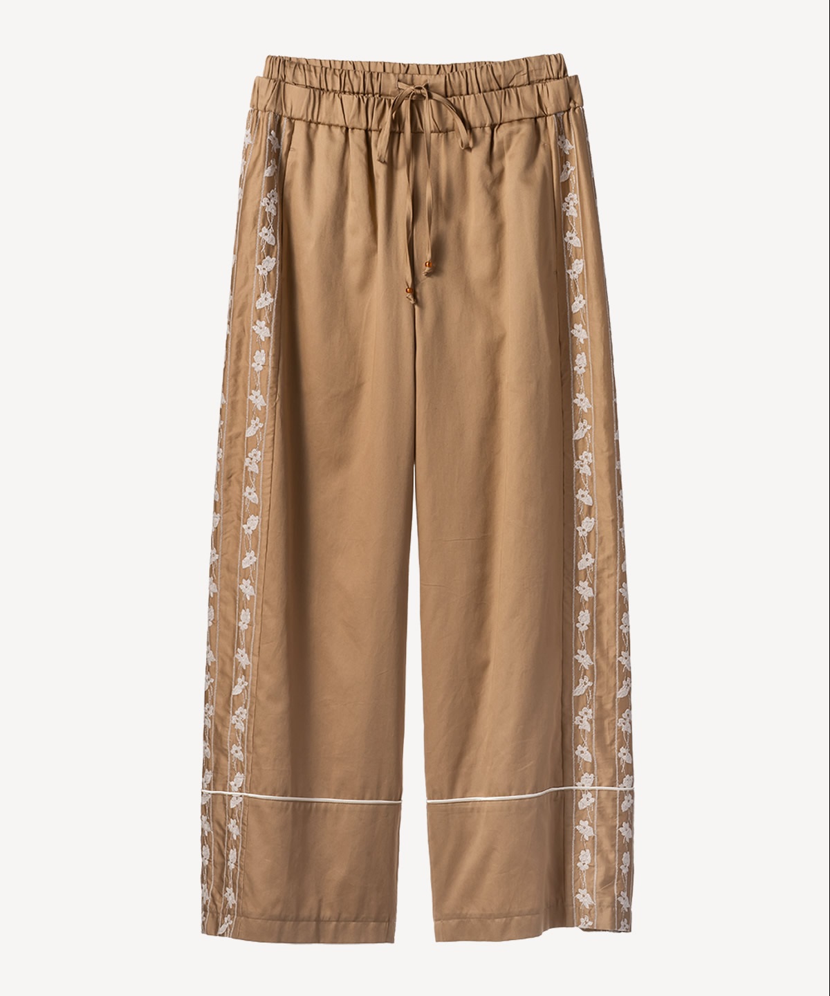 スミレ刺繍パンツ(camel-36)