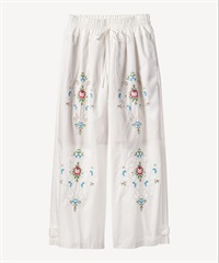 フラワー刺繍パンツ(white-34)