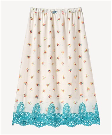 ティーカップフラワープリント刺繍スカート(cream-36)