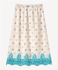 ティーカップフラワープリント刺繍スカート(cream-36)