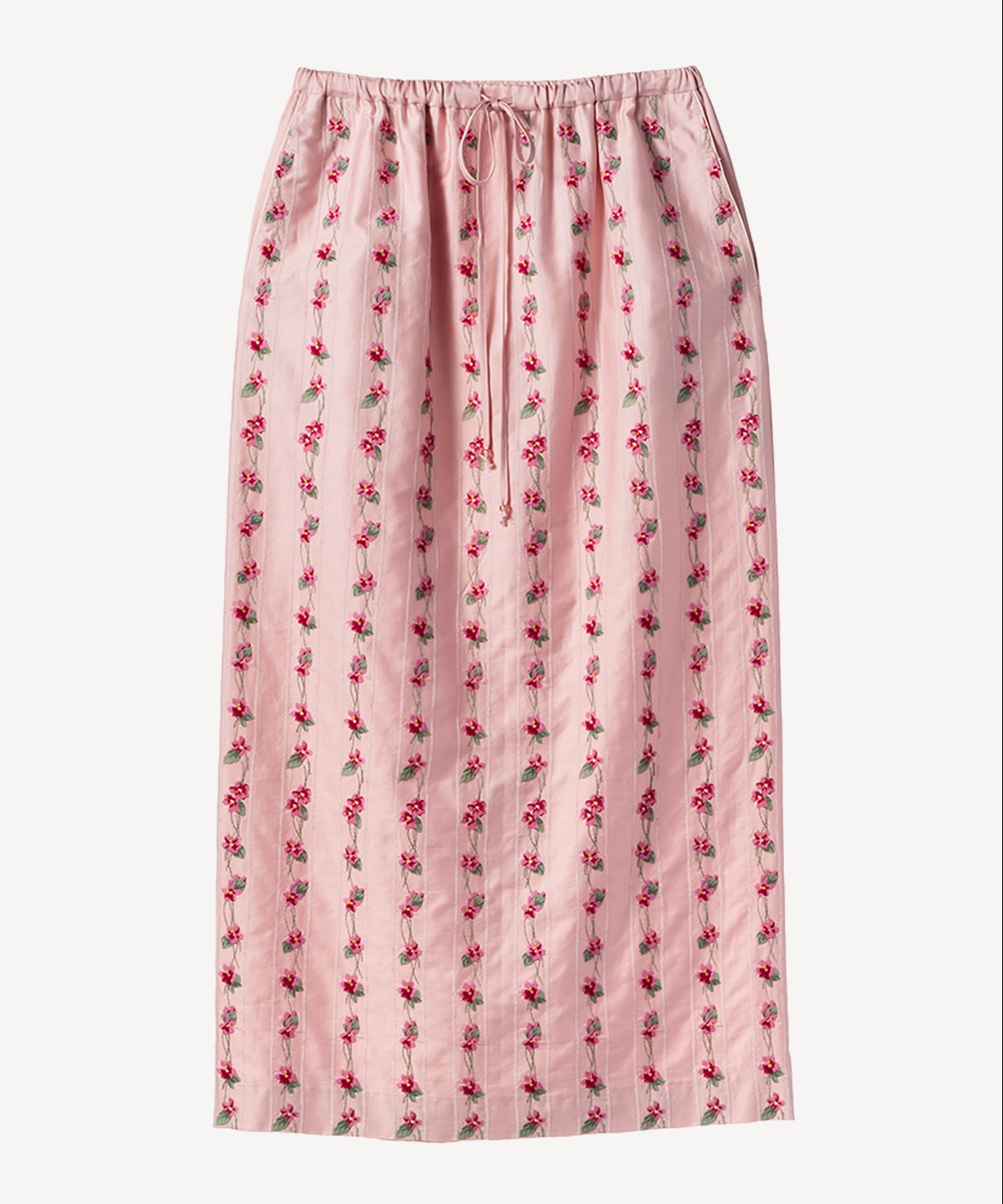 スミレ刺繍プリントスカート(pink-36)