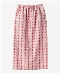 スミレ刺繍プリントスカート(pink-36)