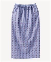 スミレ刺繍プリントスカート(blue-36)