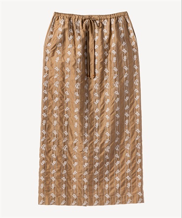 スミレ刺繍スカート(camel-36)