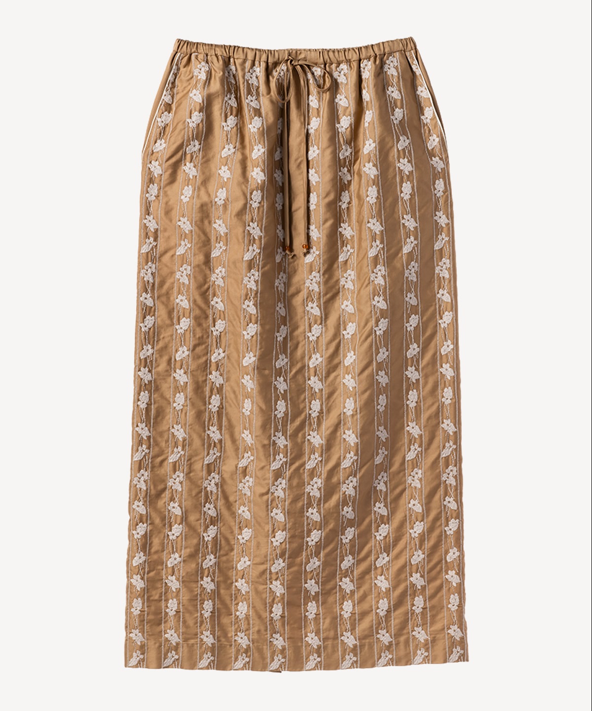 スミレ刺繍スカート(camel-36)