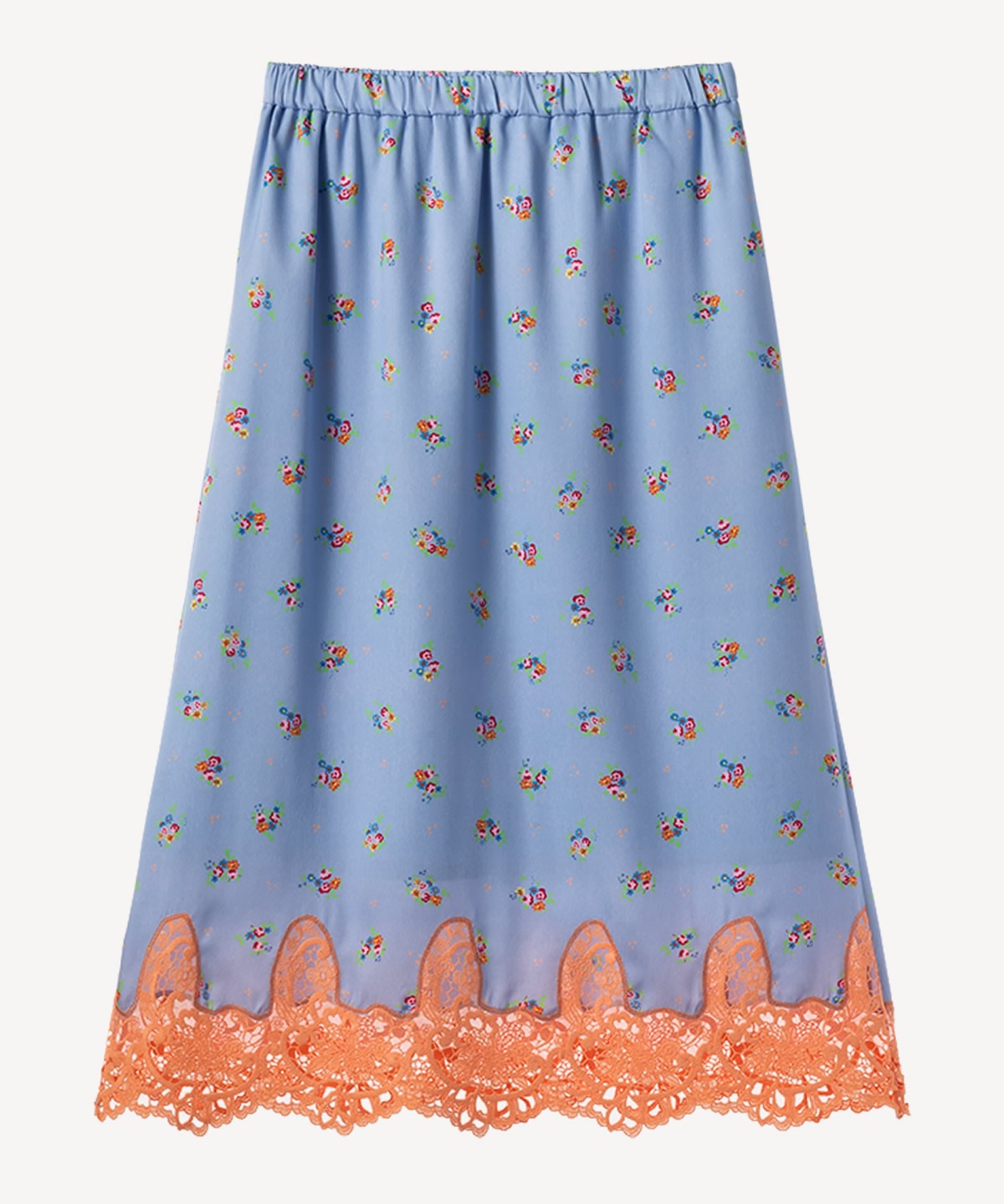 ティーカップフラワープリントスカート(light blue-36)