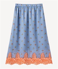 ティーカップフラワープリントスカート(light blue-36)