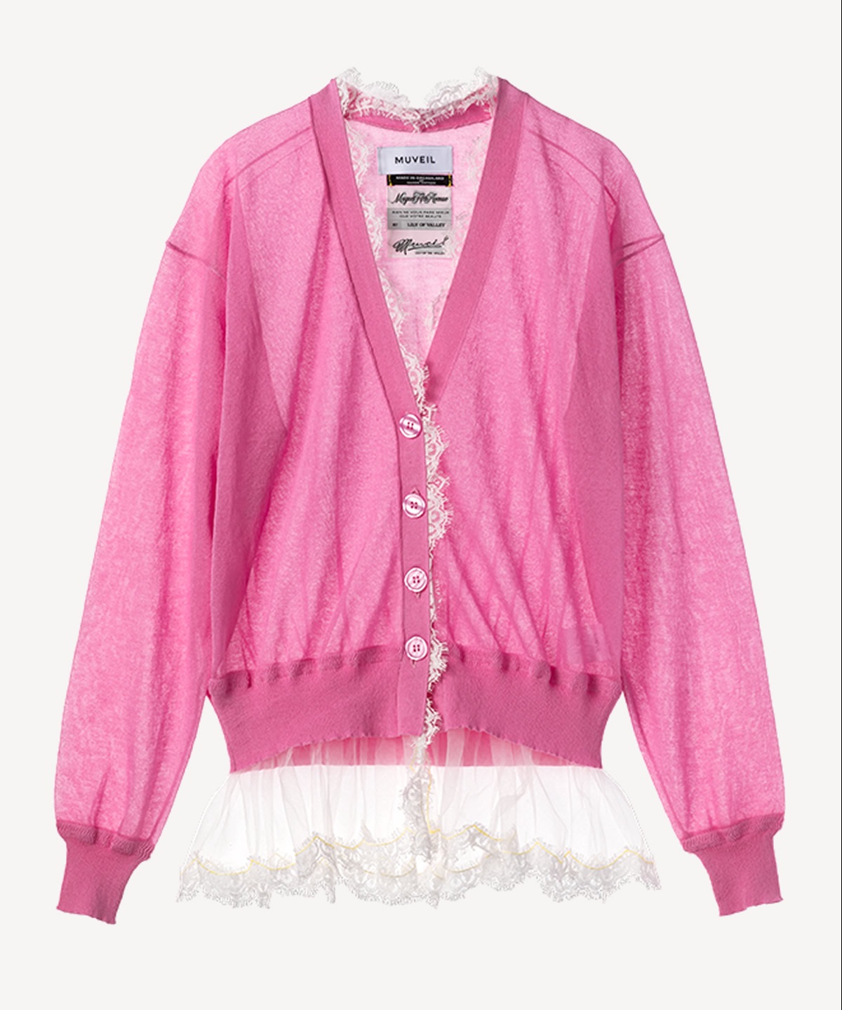 シアーレースカーディガン(pink-36)