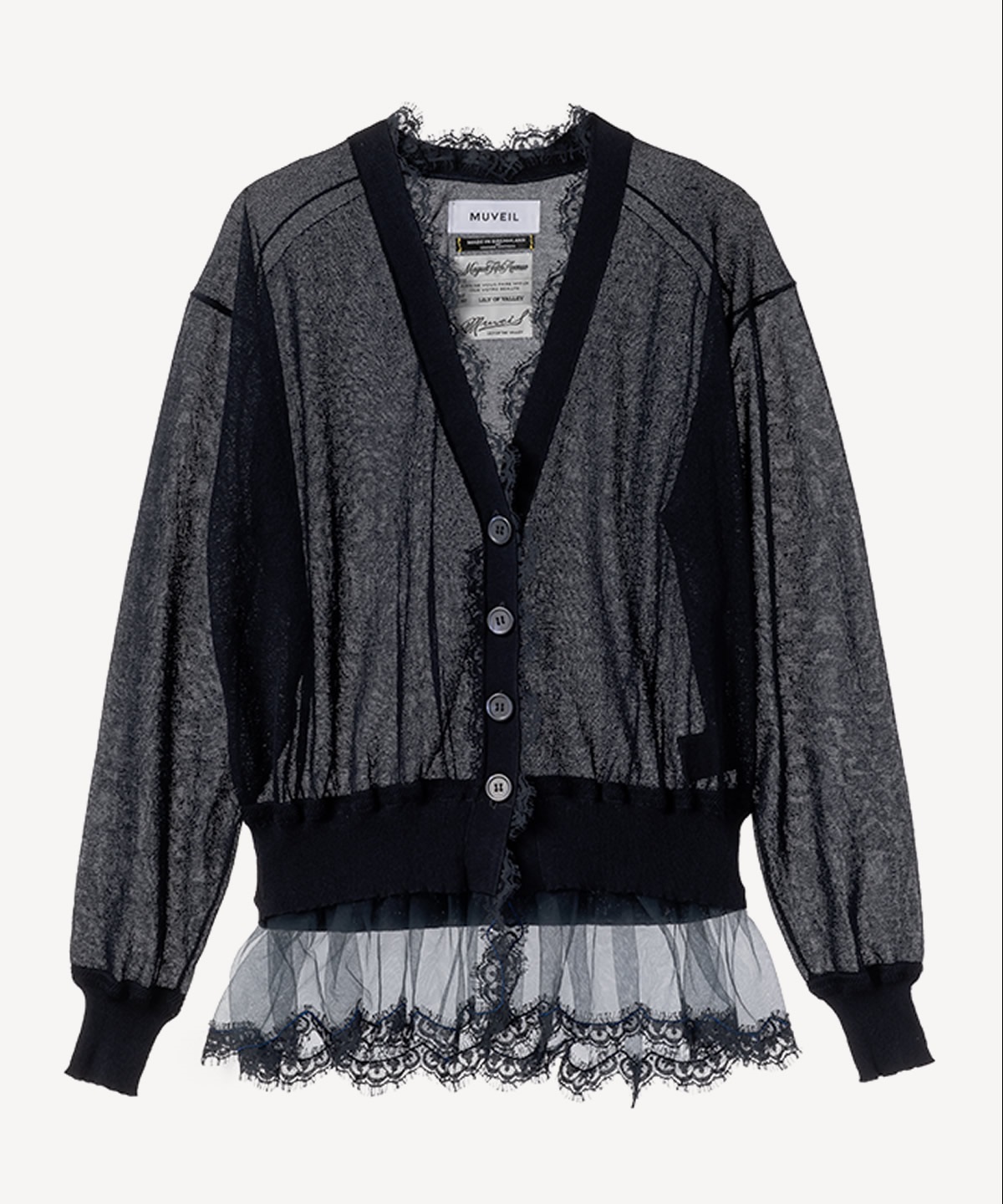 シアーレースカーディガン(navy-36)