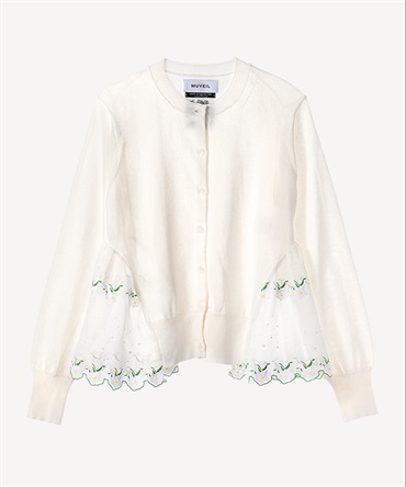 エーデルワイスプリントカーディガン(white-36)