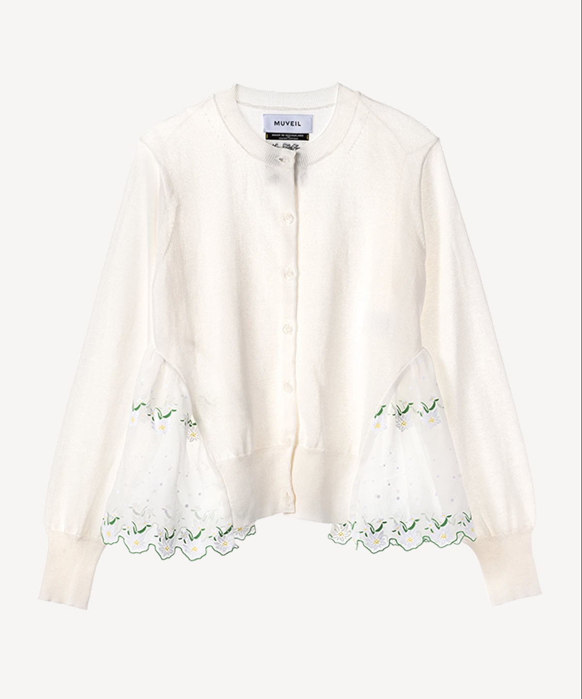 エーデルワイスプリントカーディガン(white-36)