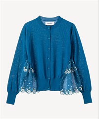 エーデルワイスプリントカーディガン(blue-36)