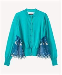 エーデルワイスプリントカーディガン(turquoise-36)