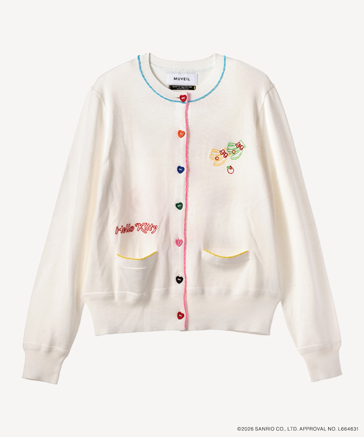 サンリオキャラクターズコラボ ハローキティ カーディガン(white-36)