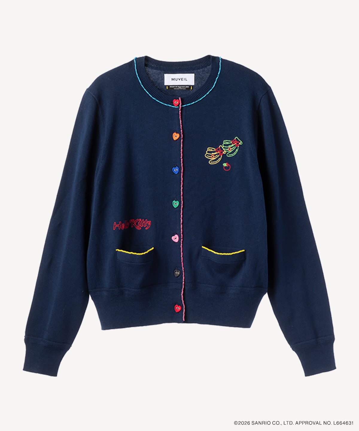 サンリオキャラクターズコラボ ハローキティ カーディガン(navy-36)