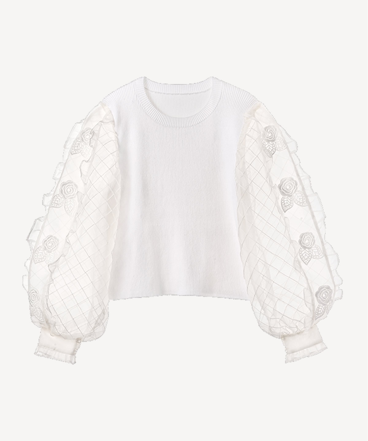 シアータックスリーブニットプルオーバー | MUVEIL Online Shop