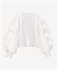 シアータックスリーブニットプルオーバー(white-36)
