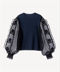 シアータックスリーブニットプルオーバー(navy-36)