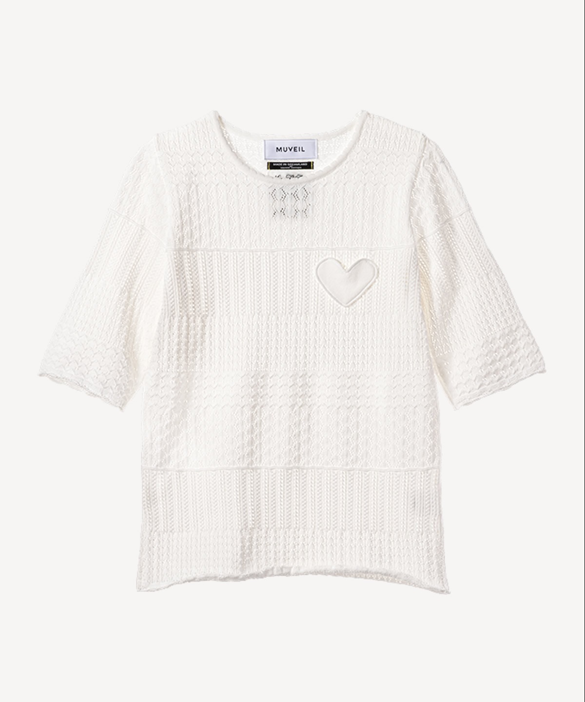 柄編みニットソー(white-36)