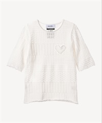 柄編みニットソー(white-36)