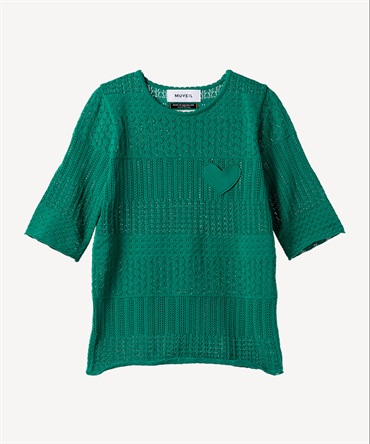 柄編みニットソー(green-36)
