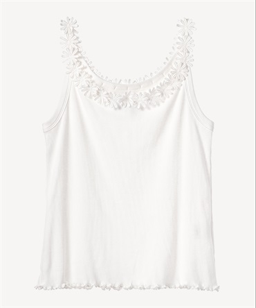 フラワーレースタンクトップ(white-36)