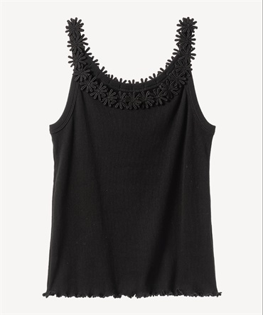 フラワーレースタンクトップ(black-36)